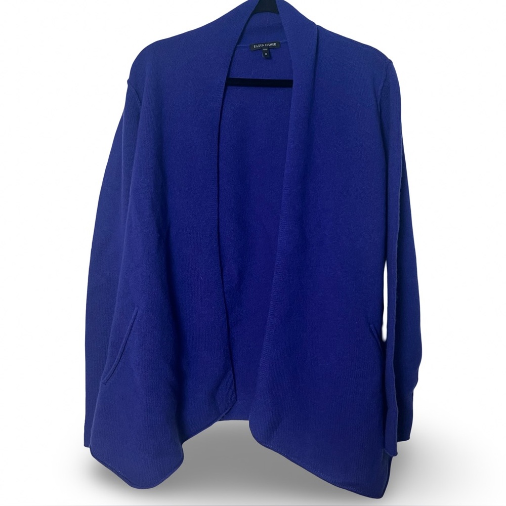 Eileen Fisher – Women’s Open Front Wool Cardigan Sweater Periwinkle Blue – Sz. M